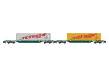 Arnold HN6657 - N - 2-tlg. Set Containertragwagen Sgnss, 45` Container Nothegger, Cemat, Ep. V-VI